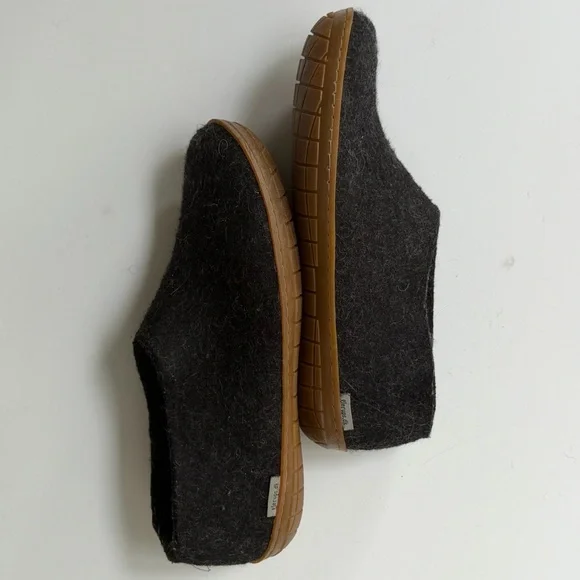 Glerups Denmark Cozy Black Wool Slippers sz 39 - Picture 2 of 5